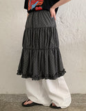 Hihot Dot Frill Tiered Nylon Skirt