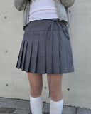 Catty strap pleats mini skirt