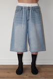 DOUBLE WAIST BERMUDA DENIM