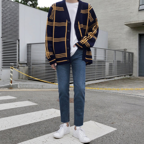 【MODERNIF】Overfit check cardigan modernif (モダンイフ) - オーバーフィットチェックカーディガン