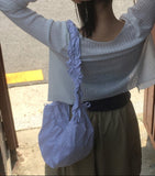 Ore Stripe Shirring Shoulder Crossbody Bag