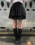 Dot Tiered Mini Skirt