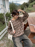 Endini Round Check Blouse