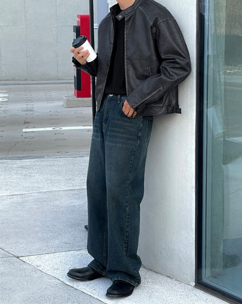 【MODERNIF】All Brush Wide Denim Pants MODERNIF】All Brush Wide Denim Pants