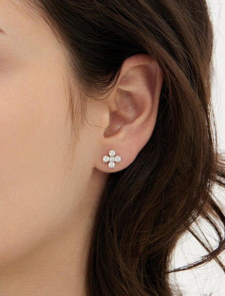 【HYERES LOR】Essence Silver(W) Moissanite Bain Earrings HYÈRES LOR (イエールロール ) - エッセンスシルバー(W)モイサ