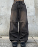 Hako Sand Washing Pintuck Wide Pants