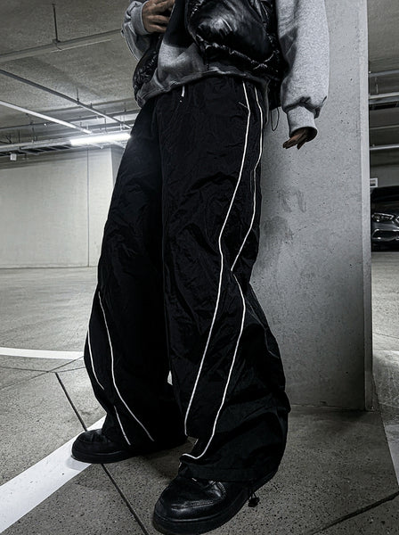 【COSYHARU】Nylon Curve Line Pants COSYHARU (コシハル) - ナイロンカーブラインパンツ / Nylon