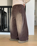 Dopto Washing Pintuck Wide Corduroy Pants