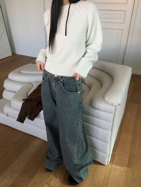 【WONDER WONDER】Leone Mega Balloon Fit Long Wide Denim PT WONDER WONDER (ワンダーワンダー) - ローオンメガバルーン