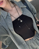 Reubi Star Pendant Leather Strap Necklace