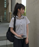 Ajin Check Summer Hood String Shirt