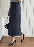 Perroche Stitch Denim Wrap Banding Skirt