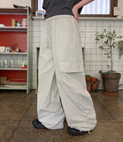 Heyou Summer Banding Wide Cargo Pants