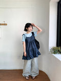 Yubun Denim Tiered Sleeveless Layered One Piece