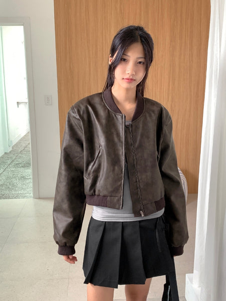 【WONDER WONDER】Vintage Washing Leather Crop Blouson JK WONDER WONDER (ワンダーワンダー) - ワートビンテージ