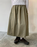 Tomou banding patch cargo cotton long skirt