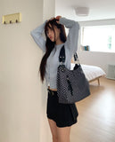 Rumin Dot Studded Big Shoulder Bag