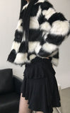 Alice Chess Fur Jacket