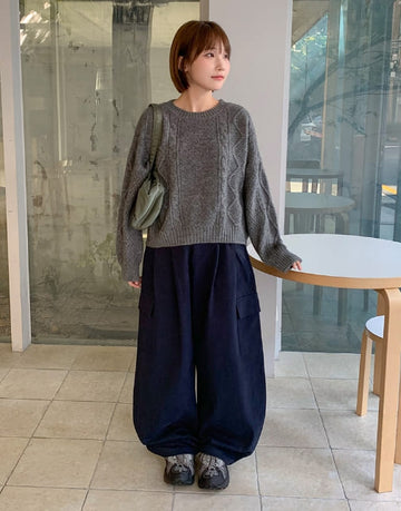 Higel Color Cable Round Knit