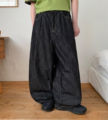 Yand Summer Raw Denim Wide Pants
