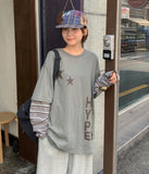 Haslin Stripe Layered Over Long Sleeve Tee