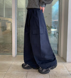 Hinte Curved Banding Cargo Balloon Wide Pants