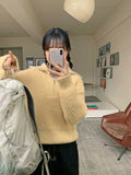 Eponde wool hachi half-zip collar knit