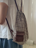 Turoli Pocket Check String Backpack
