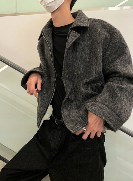【COSYHARU】Mohair Moul Half Jacket COSYHARU (コシハル) - モヘアモールハーフジャケットクロップ