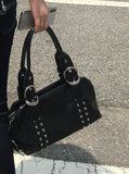 Cuba Stud Buckle Leather Shoulder Bag