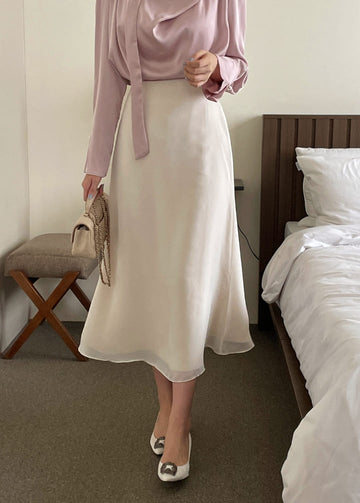 Bedu Double Chiffon Flare Long Skirt