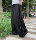 Wormed Dot Ribbon Banding Wide Pants
