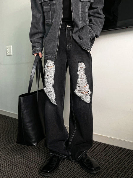 【COSYHARU】Damage Denim PT COSYHARU (コシハル) - ダメージデニムパンツ / Damage Denim PT