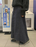 Enkel Bokashi Bijo Denim Long Skirt
