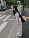 Daming One Shoulder Off Shirring Ribbon T-Shirt