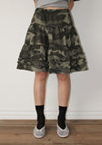 DOUBLE FRILL CAMO SKIRT
