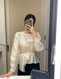 Viola Strap Satin Wrap Blouse