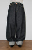 (NON-FADE) LABEL POINT ROLL-UP DENIM