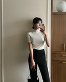 All-Time Plain Half Turtleneck Knit