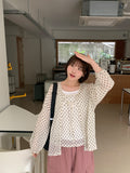 Hannew Dot Summer Sleeveless Cardigan Set