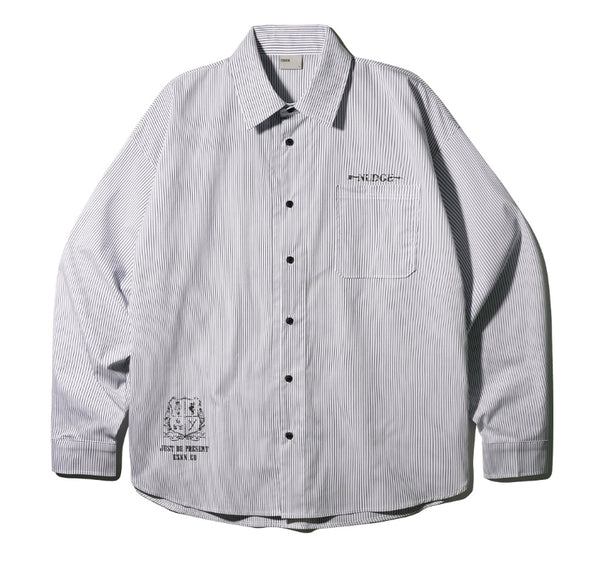 【EZKATON】★男女兼用★25SS NUDGE STRIPE LONG SLEEVE SHIRT EZKATON (エズカートン) - ナッジストライプ長袖シャツ / Nudge
