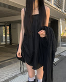 Alter Nylon Shirring Layered One Piece