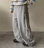 Gels ribbon banding wide pants