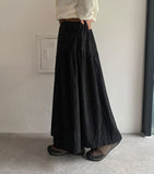 Enno Belt Corduroy Banding Long Skirt