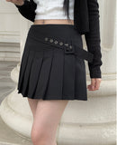 Seat Diagonal Belt Mini Skirt