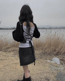 Kenzie Back Slit Bolero Strap Knit