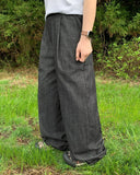 Ekiro banding pin tuck denim pants