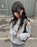Joying Shoulder Slit Sweatshirt