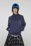 STRIPE HIGH NECK ZIP-UP