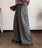 Herdy Nylon Banding Side Snap Wide Jogger Pants